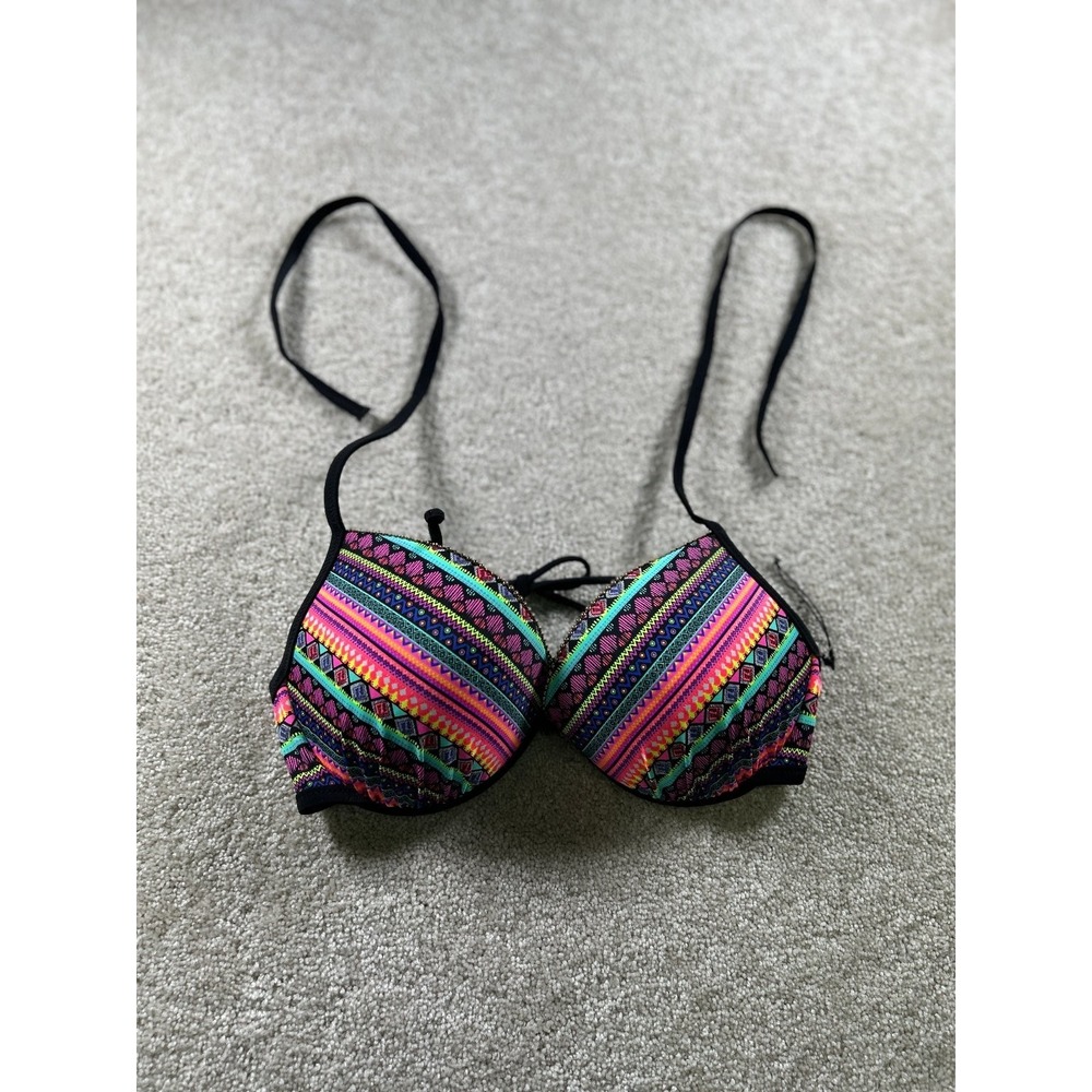 Shade & Shore Women's Swimwear Bikini Top 34D Neon Tribal Padded‎